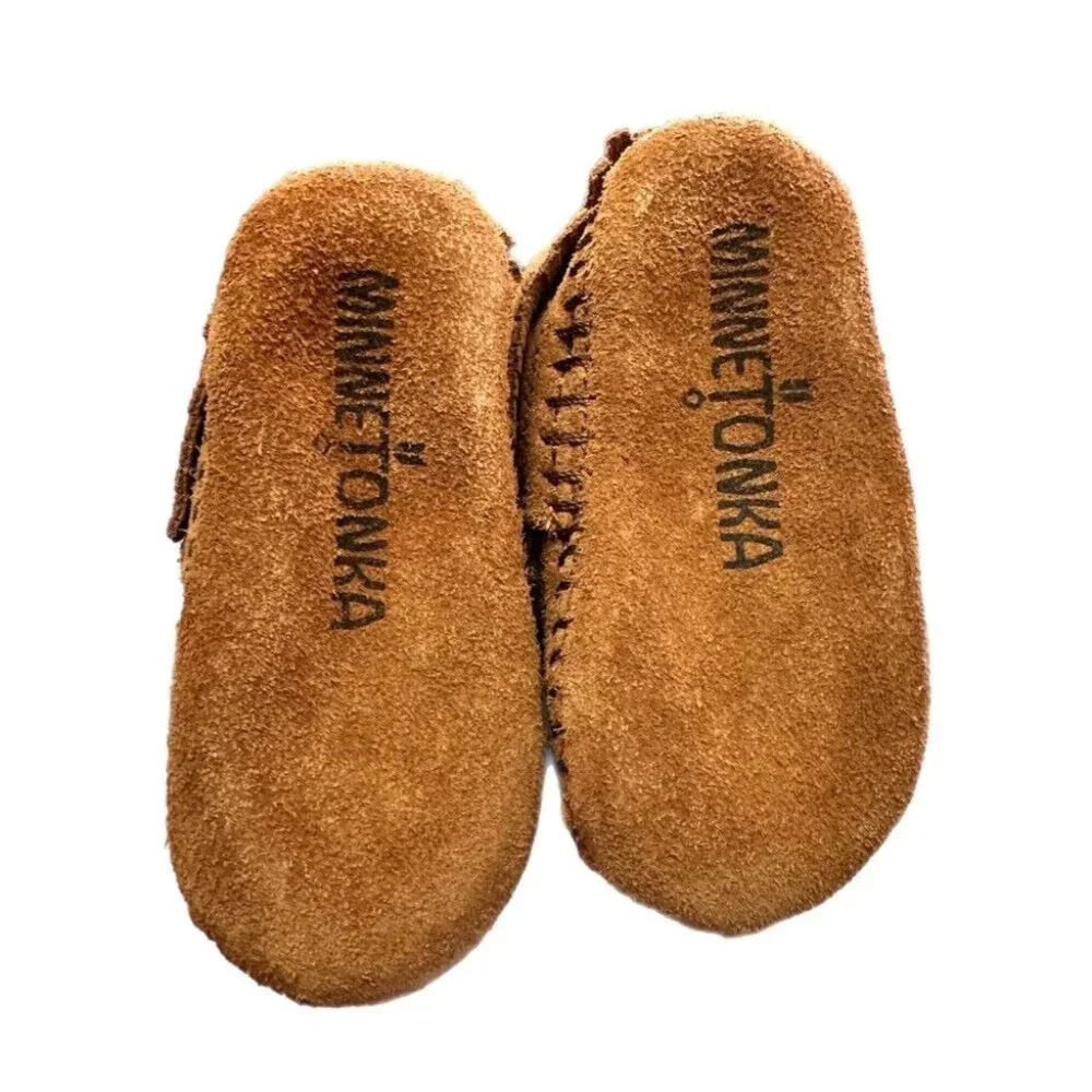 Minnetonka Riley Leather Booties Boots Shoes INFANT SIZE 2